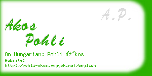 akos pohli business card